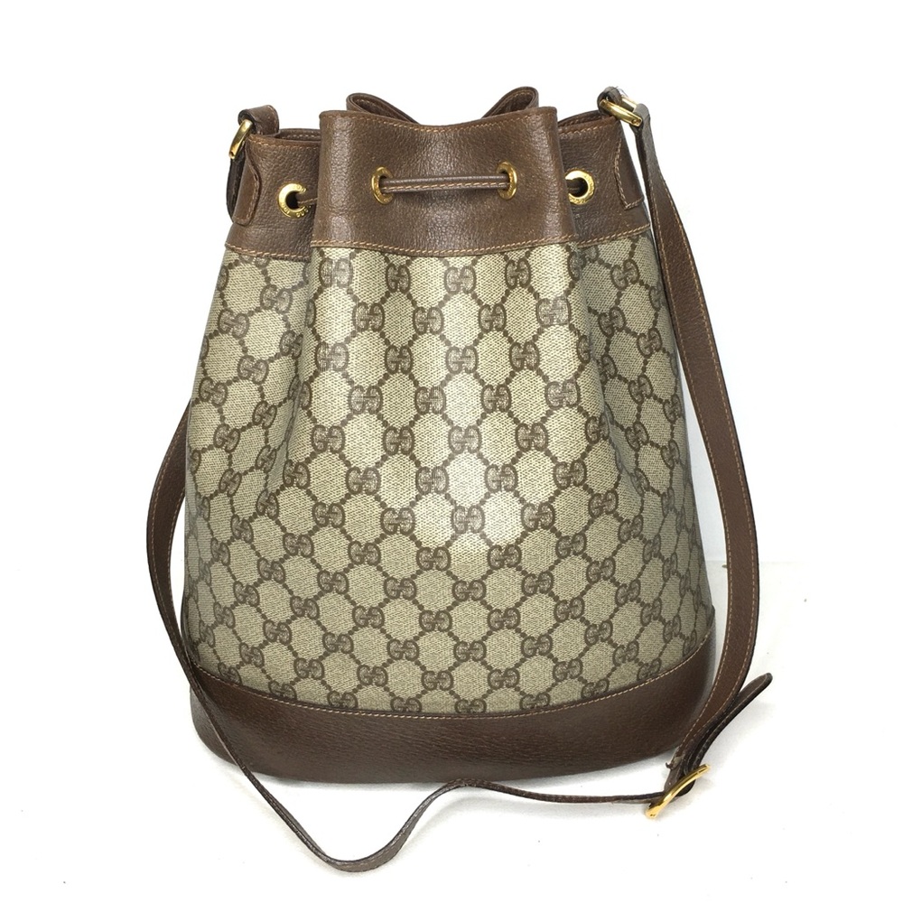 Authentic Gucci brown monogram coated canvas bucket bag - Picture 6 of 15